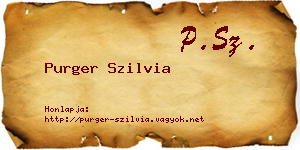 Purger Szilvia névjegykártya