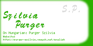 szilvia purger business card